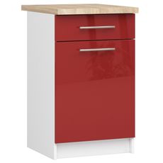 Kuchynská skrinka OLIVIA S50 SZ1 - biela/červený lesk