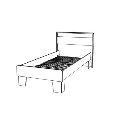 NABBI Seina 900 jednolôžková posteľ s roštom dub sonoma / wenge magic
