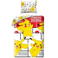 Bavlnené posteľné obliečky Pokémon Pikachu No. 025 - 100% bavlna - 70 x 90 cm + 140 x 200 cm