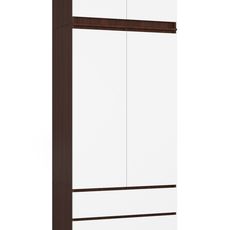 Ak furniture Šatníková skriňa s nadstavcom Star 90 cm wenge/biela