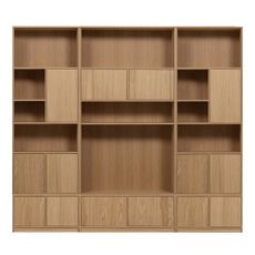 Modulárna knižnica v dekore duba v prírodnej farbe 264x243 cm Modulair – vtwonen