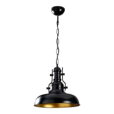 Čierne závesné svietidlo s kovovým tienidlom ø 32 cm Berceste – Opviq lights