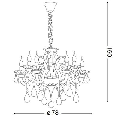Ideal Lux - Krištáľový luster na reťazi COLOSSAL 8xE14/40W/230V pr. 78 cm šedá