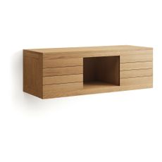 Nízka závesná skrinka pod umývadlo z teakového dreva v prírodnej farbe 120x40 cm Yenit – Kave Home