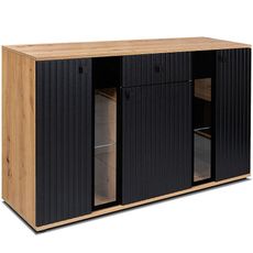 Komoda Salsa mdf čierna/dąb artisan