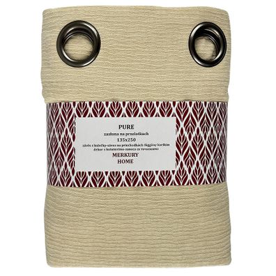 Záves na prechodkách Pure 135x250 ecru Merkury Home
