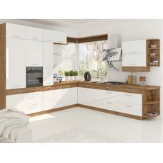 KONDELA Vega ZM dvierka na umývačku 713x596 cm dub lancelot / biely vysoký lesk