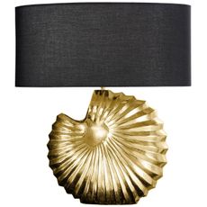 Estila Dizajnová stolná lampa Alexa v art deco štýle so zlatou podstavou a čiernym okrúhlym tienidlom 63cm