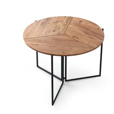 Kalune Design Jídelní skládací stůl YAPRAK 100 cm černý/borovice Atlantic
