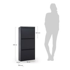 Antracitovosivý kovový výklopný botník Rox - Kave Home