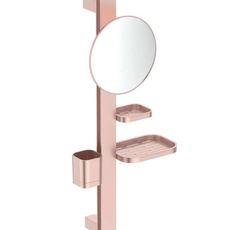 Ideal Standard ALU+ - Kozmetické zrkadlo s poličkou a pohárikom na kefky a pastu, rosé BD589RO