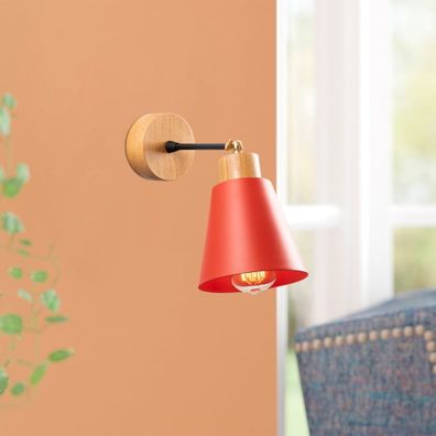Nástenné svietidlo v červenej a prírodnej farbe ø 14 cm Manavgat – Opviq lights