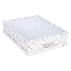 Úložná škatuľa v zlato-bielej farbe Bigso Box of Sweden Oskar