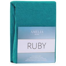 Froté prestieradlo s gumou AmeliaHome Ruby tyrkysové, velikost 220-240x220+30