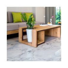 Samolepka na podlahu Ambiance Slab Stickers White Marble, 30 × 30 cm