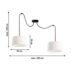 Luster na lanku TUZ 2xE27/60W/230V pavúk