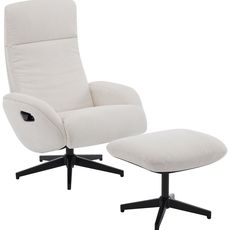 Xora RELAXAČNÉ KRESLO S PODNOŽKOU, kov, textil, čierna, béžová