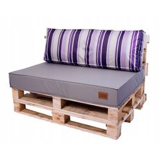 Golden Garden Paletové sedenie GG39 podsedák a vankúš 120cm x 80cm x 15cm Sivo fialové pásiky