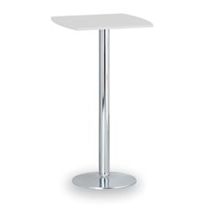 Koktailový stôl OLYMPO II, 660x660 mm, chrómovaná podnož, doska biela