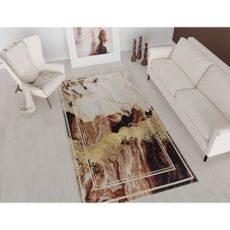 Hnedo-krémový umývateľný koberec behúň 80x200 cm - Vitaus