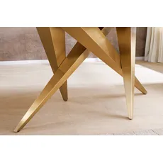 Jedálenský stôl ART LIVING 200 cm s keramickou doskou z bieleho mramoru a rámom v šampansko-zlatej farbe