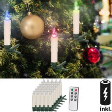 Sviečky na vianočný stromček 30 LED diód vrátane batérií | farebné