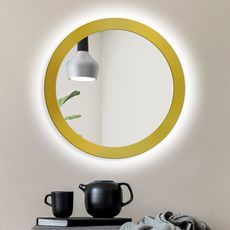 Zrkadlo Scandi Bold LED Gold o 100 cm