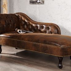 Estila Luxusná leňoška Chesterfield Brown Antik Look
