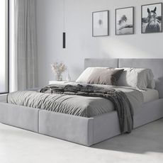 BMS GROUP Čalúnená posteľ HILTON 180x200cm výklopná sivá
