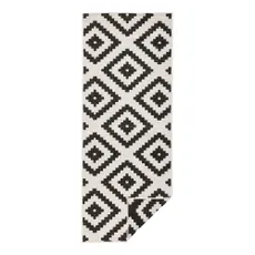 Čierno-krémový vonkajší koberec NORTHRUGS Malta, 80 x 250 cm