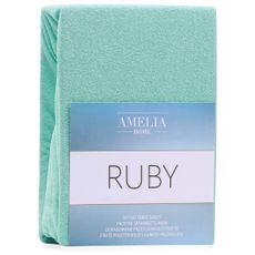 Froté prestieradlo s gumou AmeliaHome Ruby mätové, velikost 220-240x220+30