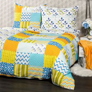 4Home Krepové obliečky Patchwork blue