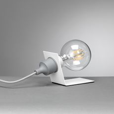 ONLI - Stolná lampa WIRE 1xE27/15W/230V 9 cm šedá/biela