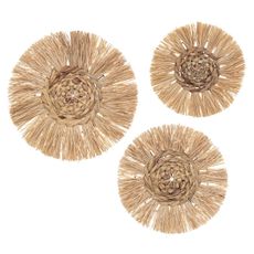 Dekorácia na stenu z rafie Raffia (fi) 36 cm + 30 cm + 25 cm sada 3ks