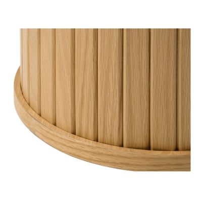 Okrúhly konferenčný stolík v dekore duba v prírodnej farbe ø 90 cm Nola – Unique Furniture