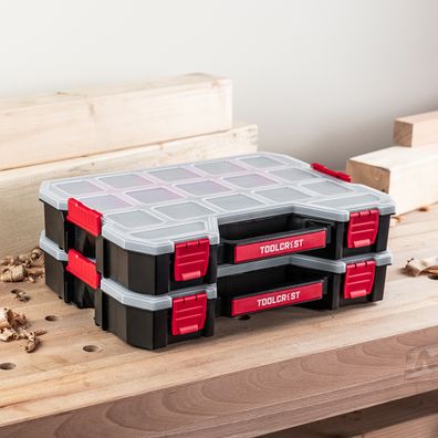 Stohovateľný kufríkový organizér na skrutky TOOLCREST