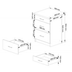 Kuchynská skrinka OLIVIA S60 3SZ - biela/biely lesk