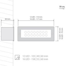 LED Vonkajšie osvetlenie INDEX 1x12LED/1W/230V IP54