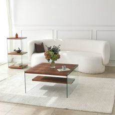 Konferenčný stolík Aqua 75 x 75 cm - gaštanová farba