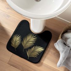 Čierna/v zlatej farbe WC kúpeľňová predložka 45x45 cm Orbella – douceur d'intérieur
