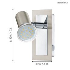 EGLO 90914 - Nástenné bodové svietidlo ROTTELO 1xGU10//3W/230V