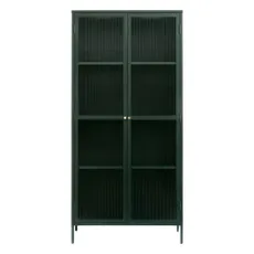 Tmavozelená kovová vitrína 90x190 cm Bronco – Unique Furniture