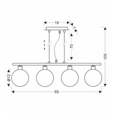 Závesný luster SOMUL na lanku 4xG9/20W/230V dymovo čierny