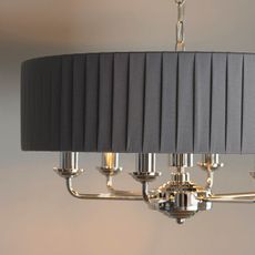 Endon 94397 - Luster na reťazi HIGHCLERE 6xE14/40W/230V šedá/lesklý chróm