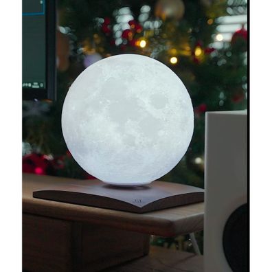 Tmavohnedá LED stolová lampa z orechového dreva (výška 19,5 cm) Smart LunaSpin – Gingko