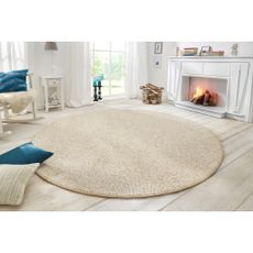 Krémový okrúhly koberec ø 133 cm Wolly – BT Carpet