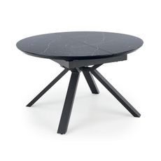 HALMAR Vertigo okrúhly rozkladací jedálenský stôl čierny mramor / čierna