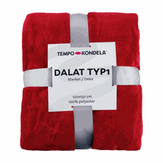 TEMPO-KONDELA DALAT TYP 1, plyšová deka, červená, 120x150 cm