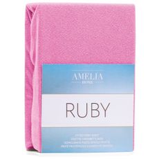 Froté plachta s gumou AmeliaHome Ruby ružová, velikost 220-240x220+30