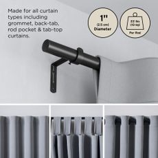 Oceľová roztiahnuteľná garniža 81 - 163 cm Zen – Umbra